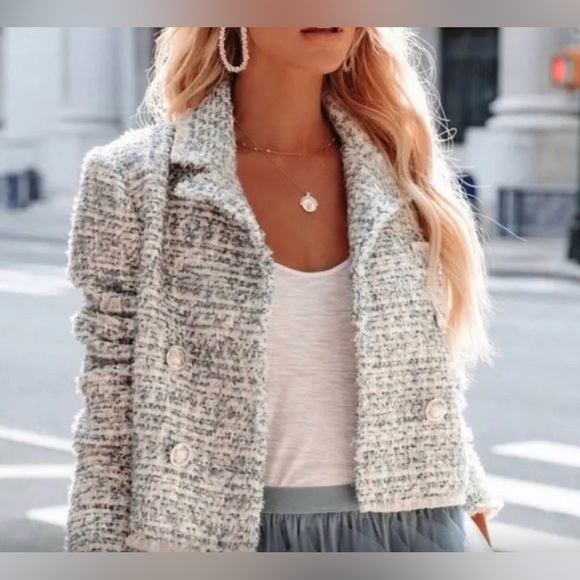 Vici Jackets & Blazers - Vici Tweed Jacket Blazer - White and Gray | Like New